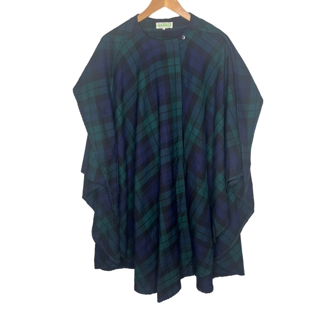 Jimmy Hourihan 100% wool paid hooded cape made in Ireland Sz M